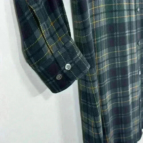 Equipment Femme 100% silk tartan plaid shirt dress green holiday winter size xs - Picture 5 of 16